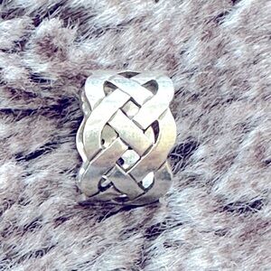 Elegant Sterling Silver Ring Woven Design